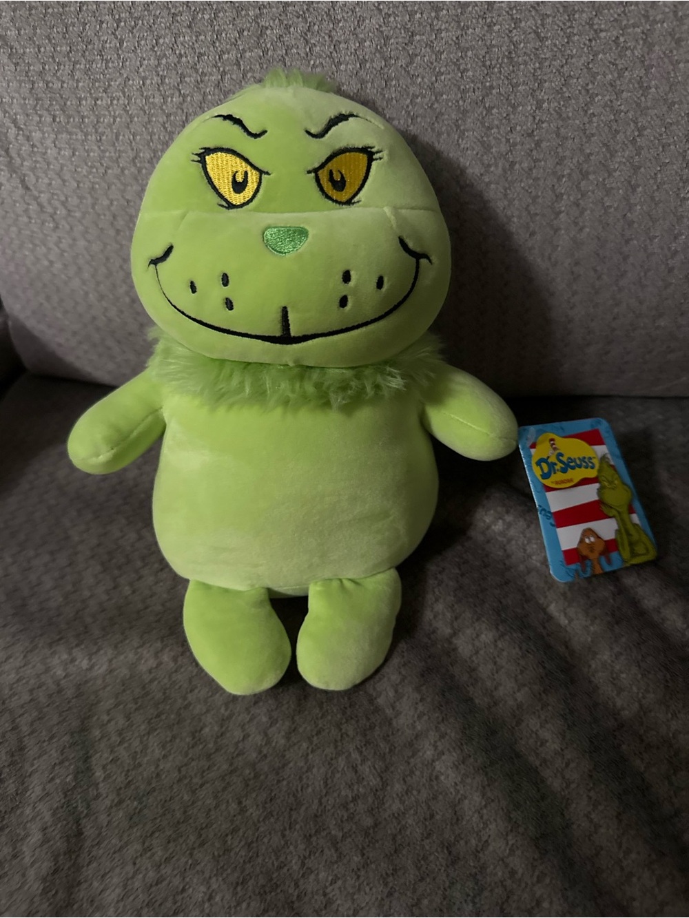 Dr. Seuss Plush The Grinch in Lime Green with Yellow Eyes
